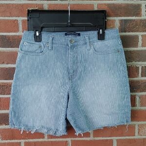 Calvin Klein Jeans Blue Striped High Rise Jean Shorts Size 10